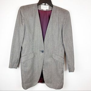 VINTAGE CHRISTIAN DIOR BLAZER. TAN GRAY BLACK 14